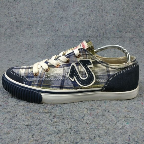 True Religion Other - True Religion Hanabel Mens Size 9 Sneakers TR118115-09U Navy Plaid Shoes